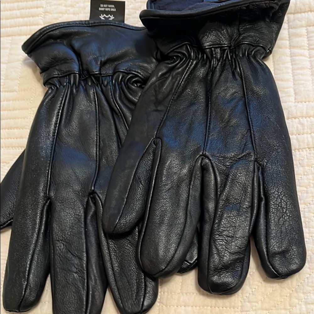 Men's Black Leather Gloves